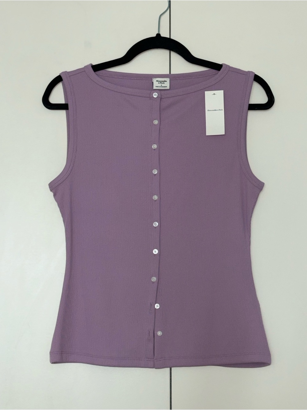 Abercrombie & Fitch Lavender Slash Button-Front Tank